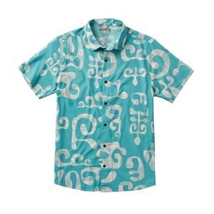 Roark Teal and White Swirl Bless Up Men's Shirt